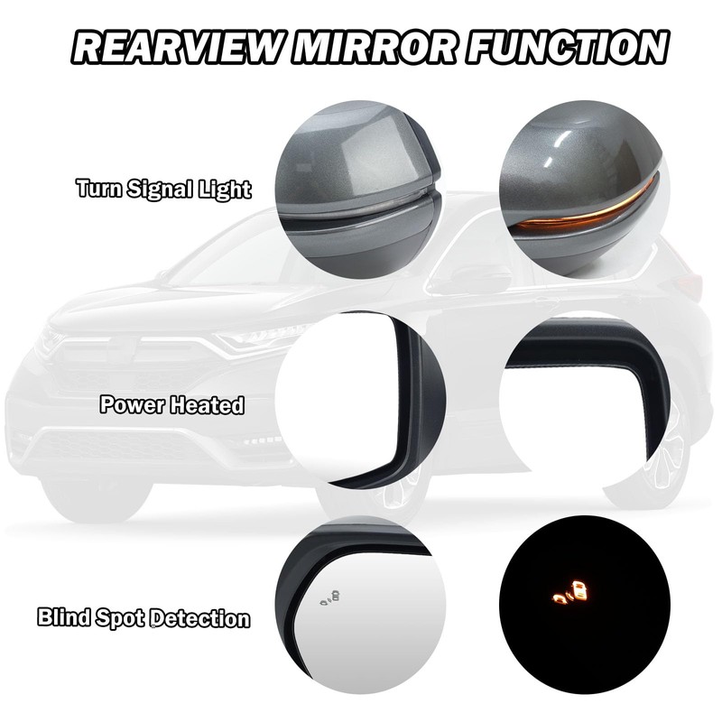 MOFOAP Driver Side Mirror Compatible with Honda CR-V 2017-2022 Rear