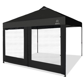MordenApe Mesh Sidewall for 10x10 Pop Up Canopy - Straight Leg, Commercial Grade Black Mesh Walls with Window and Door, 1 Pack Canopy Sidewall Only, Black