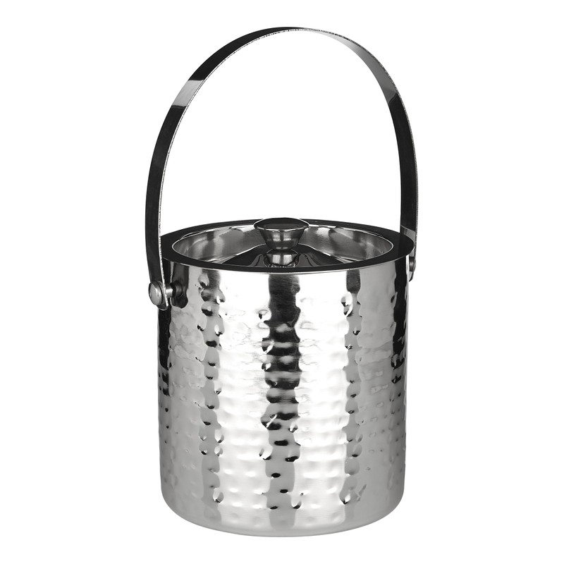 Premier Housewares 508910 Ice Bucket - Hammered Stainless Steel H14