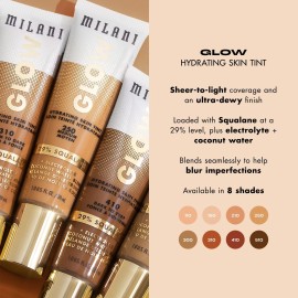 Milani Glow Hydrating Skin Tint - Medium to Dark, Dewy Finish, Light...