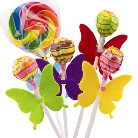 Summer-Ray 100pcs Colorful Felt Butterflies Lollipop Day/Candy Holders for Party