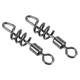 PATIKIL Corkscrew Swivel Snap, 30 Pack 24lb Stainless Steel Quick Release Cork Screw Fishing Terminal Tackle, Black
