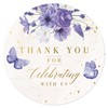 Mobiusea Creation Purple Floral Thank You for Celebrating with Us