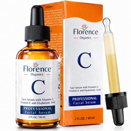 Suero de vitamina C para la cara – Suero facial antienvejecimiento con vitamina C, ácido hialurónico, vitamina E. Fórmula iluminadora. Mejora la apariencia de manchas oscuras, tono, líneas finas y