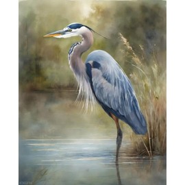 XTXGERL Paint by Numbers for Beginner Paint by Numbers Kits Heron Bird Painting by Numbers for Adults DIY Oil Painting Art Decor Kits Pre Printed, 16x20in No Frame