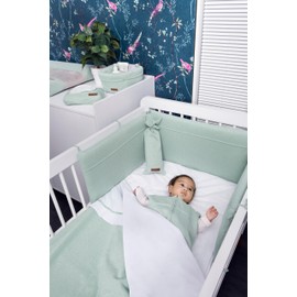 BO BABY'S ONLY - Baby sleeping bag made of cotton with teddy lining - 2.1 tog - 70 cm - romper bag for boys and girls - from 0 to 6 months - with subtle glitter elements - gold-mint melee