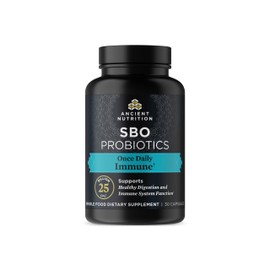 Ancient Nutrition Probiotics for Immune Support by Ancient Nutrition, SBO Once Daily Probiotics with Vitamin C and Vitamin D, 30Ct for Healthy Digestion and Immune System Function Support, 25 Billion CFUs*