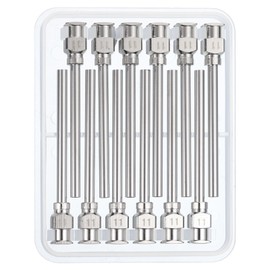 PATIKIL 11Ga x 1.5 Inch Stainless Steel Dispensing Needle Tips, 12Pcs Metal Glue Needle Tube Blunt Tips Luer Lock for Thick Glue Ink Lab, Silver