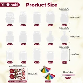 98 Pcs Dried Flower Bookmarks Set, Transparent Pressed Flowers DIY Bookmark Making Kit, Clear Bookmarks Botanical Specimen Book Marks Floral Bookmarks Flower Page Clips for DIY Crafts