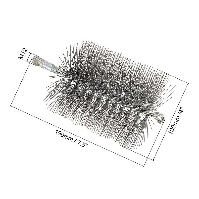 PATIKIL 4inch Chimney Brush, 2pcs Chimney Cleaning Brush Round Sweep