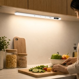 Rechargeable Under Cabinet Light with Motion Sensor – 60 LED Touch Closet Light Bar for Kitchen, Wardrobe & Home Use