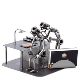 Steelman24 I Nuts and bolts sculpture Dermatologist With Business Card Holder With Personal Engraving I Handmade ornaments I