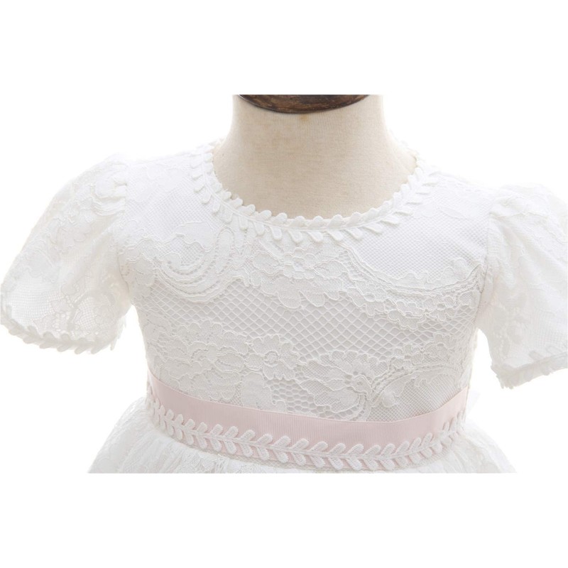 Meiqiduo - Vestido de encaje para bebé y niña, vestido