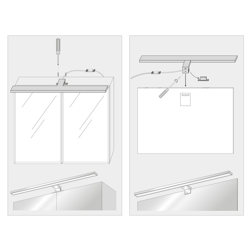 SEBSON SEBSON LED Spiegelleuchte 30cm, Bad IP44, Aufbauleuchte + Klemmleuchte,