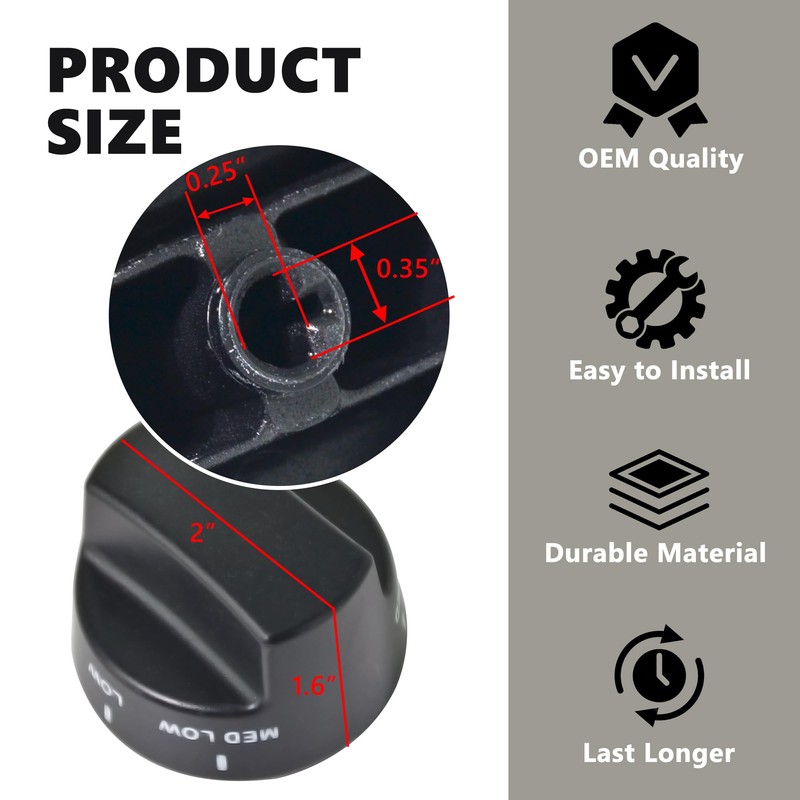 ZNTVW PA010034 Top Burner Knob Replacements for Viking Gas Range,