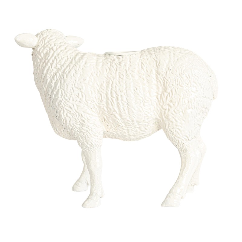 Creative Co-Op Pastoral Elegance Sheep Taper Holder, White