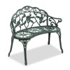 Antique Green Outdoor Cast Aluminum Patio Bench with Curved Legs