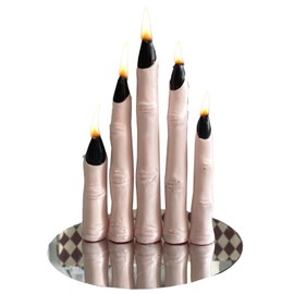 Christmas Taper Candles - Novelty Finger Candle Sticks for Holiday Decorations (Pink Skin Tone)
