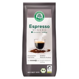 Lebensbaum Espresso Minero, 100% Organic Arabica Beans, Rich Crema, Strong Intense Flavour, Ground 250 g