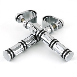 Bravedog Motorcycle Highway Foot Pegs Rest Black 25-32mm Engine Guard Crash Bar Footpegs Clamps for Touring Road Glide Road King Softail Dyna Universal