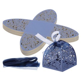 PATIKIL 2.36x2.36x2.76 Inch Favor Boxes, 50 Pcs Candy Party Gift Boxes for Wedding Mother's Day Easter Anniversary Christmas Graduation Celebration, Dark Blue