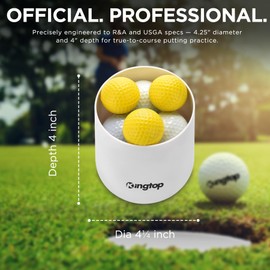 KINGTOP Golf Hole Cups for Practice Putting Green, Putting Cup, Outdoor | Indoor, Fit USGA | PGA Regulations, Ivory White, 4" Depth, 2-Pack