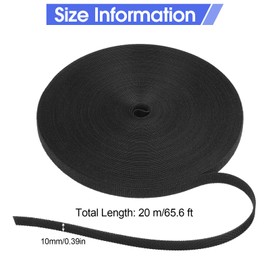 20 m Cable Ties Velcro, 10 mm Velcro Tape Resealable, Velcro Can Be Cut to Size, Velcro Tape Roll for Cable Management Cable Organiser (Black)