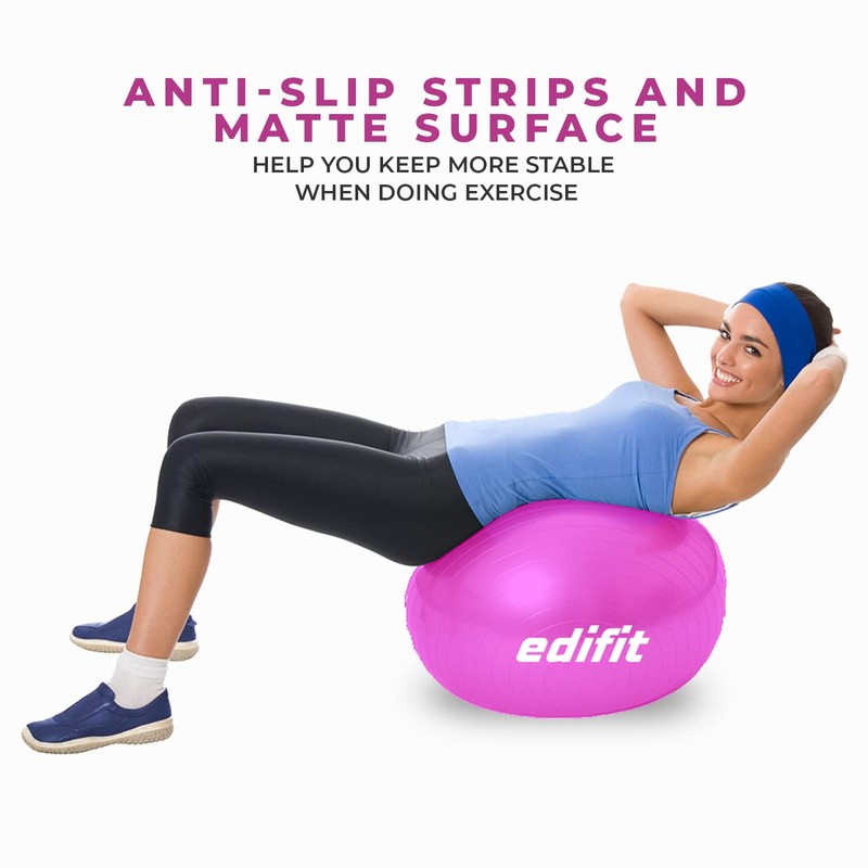 EDIFIT, Exercise Ball, 55, 65 and 75, Pezziball, Including Inflator,