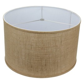 FenchelShades.com 18" Top Diameter x 18" Bottom Diameter 12" Height Cylinder Drum Lampshade USA Made (Burlap Natural)