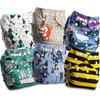Littles and Bloomz Reusable Nappy, Standard Popper, 6 Nappies, FLP2-0605