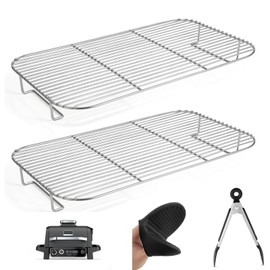 Grill Rack for Ninja Woodfire Electric BBQ Grill & Smoker, Stainless Steel Roast Rack Grill Accessories Compatible with Ninja Woodfire OG701 OG751 (2PCS)