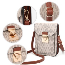 MKP Chic Women's Lightweight Crossbody Bag, Fashionable Signature Design, Cute Small Purse Wallet for Cell Phone, and Essentials - Shoulder Bag with Snap Closure
