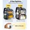 Vorspack Clear Backpack with TSA Lock, Large Clear Bookbag, Black