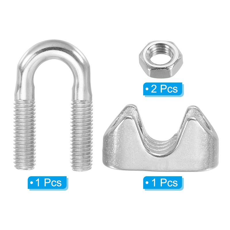 PATIKIL 1/2 Inch M12 Wire Rope Clamp Clip, 8 Pcs