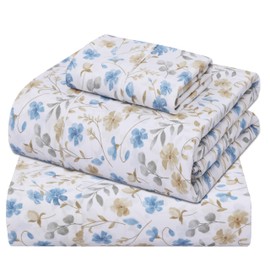 ZOYER 100% Cotton Sheets - Cooling & Crisp Twin XL Size Percale Sheets Sets, 16" Deep Pockets Bed Set, Lightweight & Breathable, Durable, 3 Pieces, Country Coast