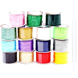 Fukugems Beading Cord for Necklace, Thread for Jewellery Making, Chinese Knot Cord, Inelastic Cord for Bracelet, Cord #71 15 Colors