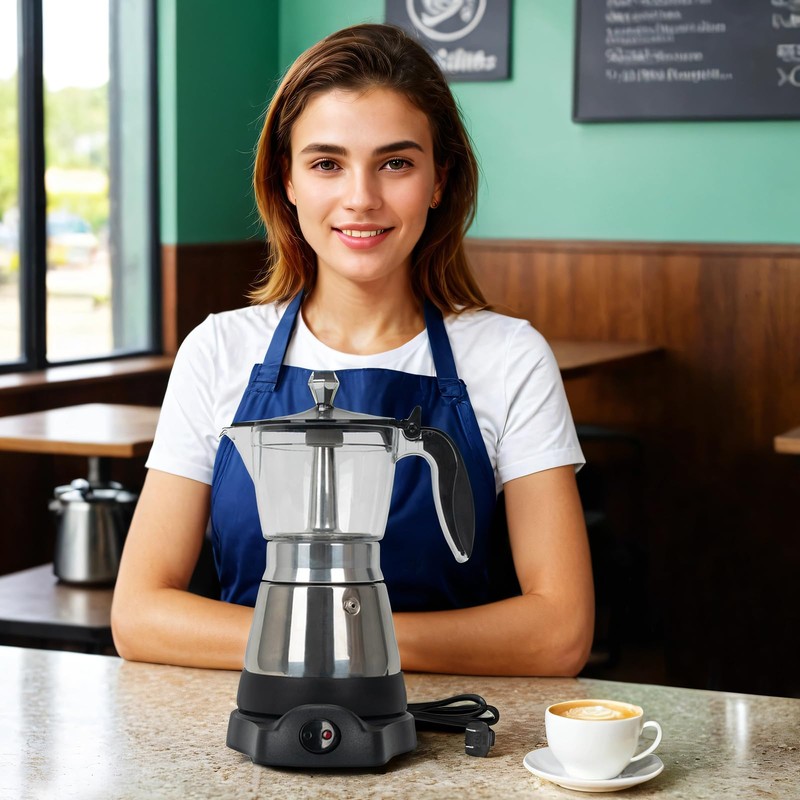 LAOION Cafeteras Electricas Modernas Moka Pot, Italian Coffee Espresso Machine,