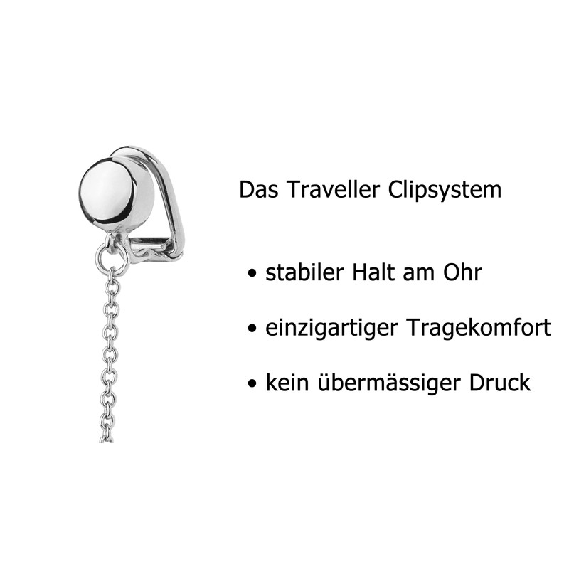 Traveller Ear Clip - Hanging - Crystal, Titanium, Crystal