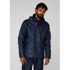Helly-Hansen Gale Rain Jacket - PU-Coated Waterproof Jacket for Men - Windbreaker Fit - Spring Shell Packable Hood - 590 Navy - Large