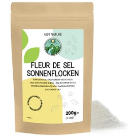 Alpi Nature Sun Flakes Salt, 200 g, Hand-Harvested Fleur de Sel Salt Flakes, Sea Salt Flakes 0.5-3 mm