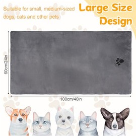Dog Towels for Drying Dogs Large, Absorbent Microfiber Dogs Bath Towel, 40 x 24 Inch Soft Pet Grooming Towel, Dog Shower & Bath Supplies(Grey)