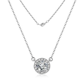 ALEXCRAFT Women's Necklace 925 Silver with Cubic Zirconia Silver Chain Women Men Gifts for Women Girlfriend Girls