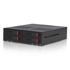 4 Bay HDD Cage, Expansion Chassis, 5.25in Drive Tray, 2.5in Mobile Rack Enclosure, for SATAⅠ/Ⅱ/Ⅲ HDD/SSD, for 9.5mm 12.5mm Thick Bottom Hard Drives SSDs, for Windows/X (No not a Hard Drive)