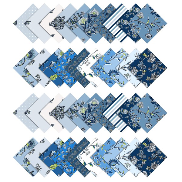 Soimoi Block Print Precut 10-inch Cotton Fabric Quilting Squares Charm