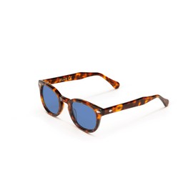 X-LAB Unisex Moscot Style Sunglasses 8004, Dark Havana/Sky Blue