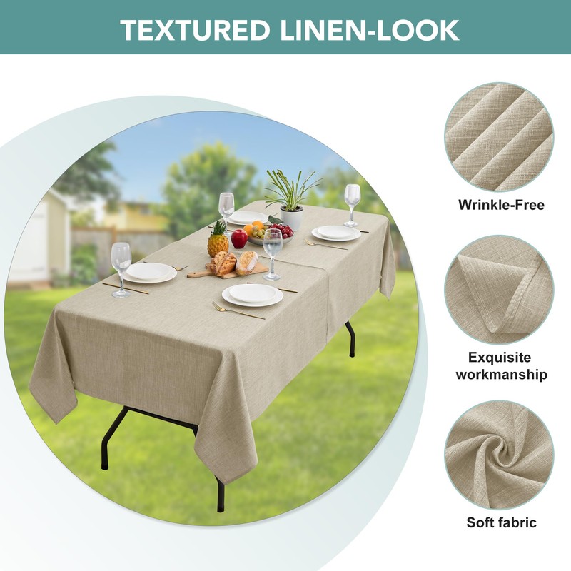 LUSHVIDA Outdoor Tablecloth with Umbrella Hole - Patio Table Cloth