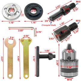 Electric Drill Chuck Angle Grinder Wheel Mandrel Adapter Disc Holder Spanner Shaft Connecting Rod 1/5-3/8inch Motor Shaft Coupler DIY Mini Saw Table Electrical Tool Fit for 5mm Shaft 775 795 895 Motor