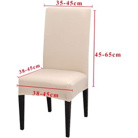 MOLVCE Chair Covers, Set of 6 Chair Covers, Universal Bi-Elastic Covers for Chairs, Modern Stretch Chair Covers, Removable Washable for Dining Room, Hotel, Banquet, Party Decoration, Beige
