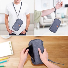 jiemei Funda RFID para pasaporte familiar, impermeable, organizador de documentos de viaje, cartera de tarjetas, bolsa para hombres y mujeres, One_Size, Clásico