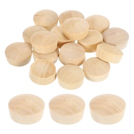 sourcing map 16Pcs Wood Button Plugs, 18.5mm/0.73" Flat Head Hardwood Screw Hole Plug Wooden Caps Buttons Wood Plug for Furniture Woodworking Craft Decor (20mm x 18.5mm)